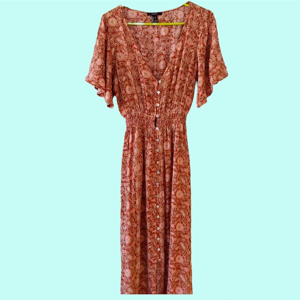 Printed floral maxi slit summer dress